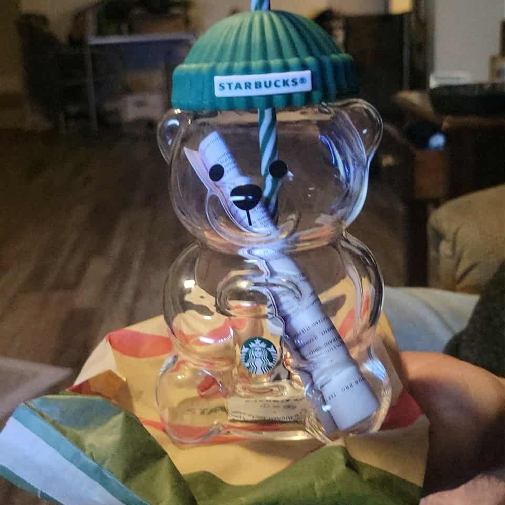 Starbucks Bear Tumbler with Teal Lid